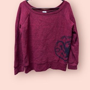 HBO Game of Thrones, Off-the-Shoulder Sweater, Maroon w/ Targaryen Graphic, XL